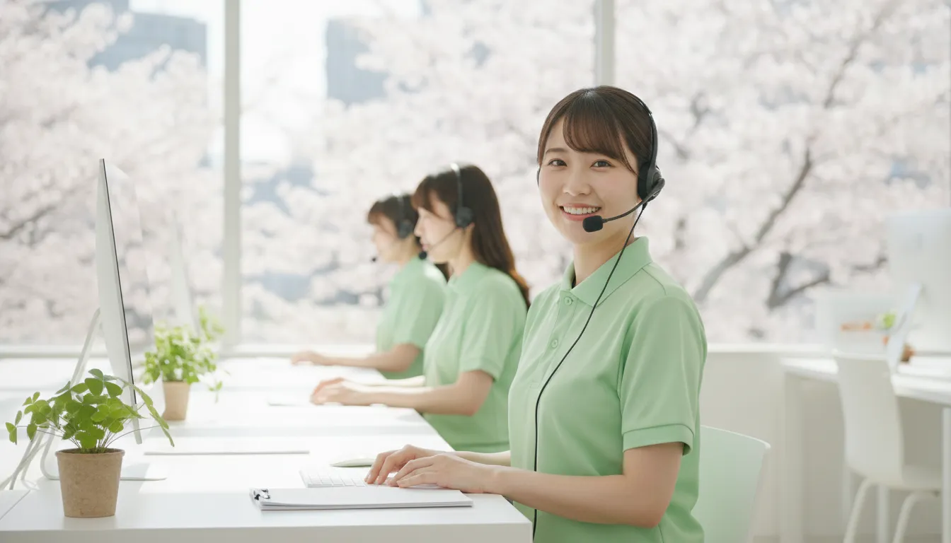 ヘッドセットを着けて対応する見積もり受付スタッフ